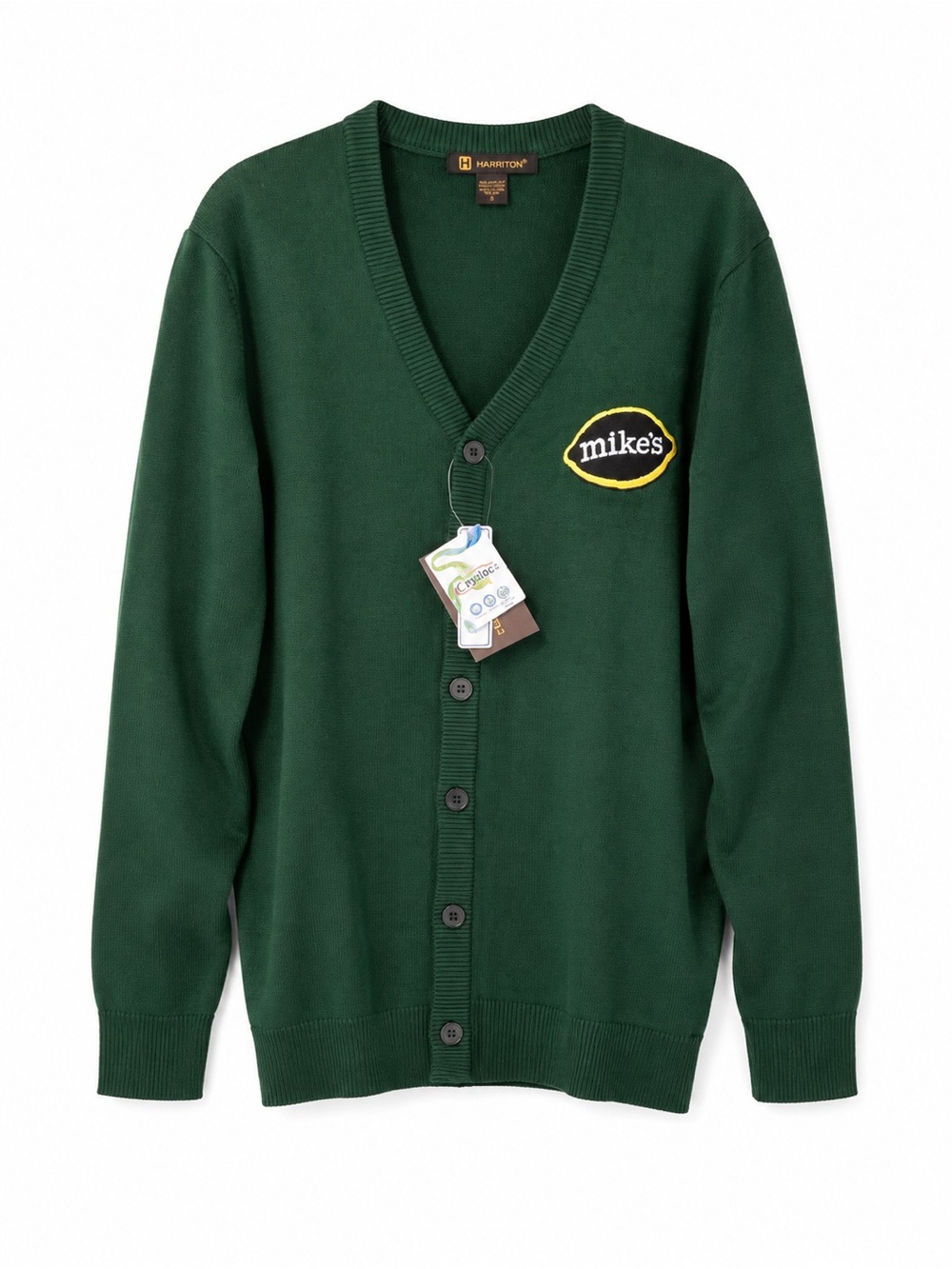 Will Ferrell The Hawk Netflix Promo Green Cardigan Sweater Harriton Mens Size L